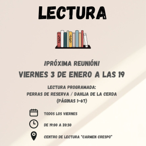 Club de lectura, viernes 3 de enero 2025